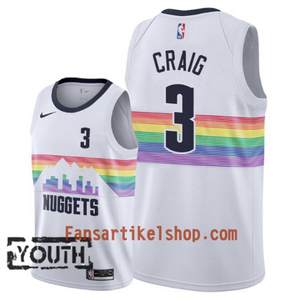Denver Nuggets Trikot Torrey Craig 3 2018-19 Nike City Edition Weiß Swingman - Kinder Denver Nuggets Trikot Torrey Craig 3 2018-19 Nike City Edition Weiß Swingman - Kinder